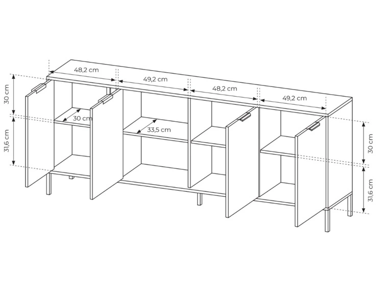 Türkommode Drino Anthrazit
