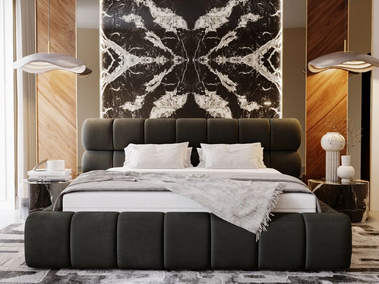 Polsterbett mit Bettkasten und Lattenrost 120x200 Mellow Dunkelgrau