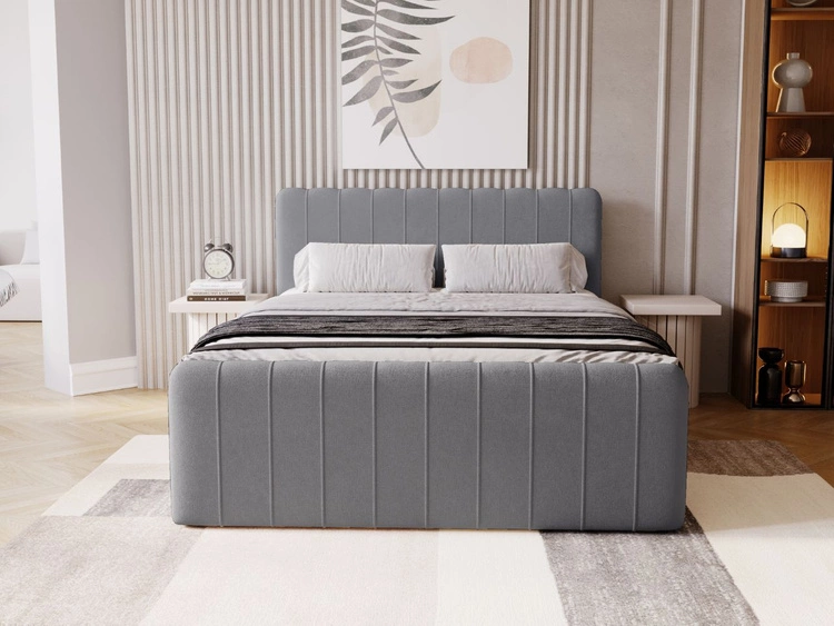 Boxspringbett mit Bettkasten 180x200 Osteno Dunkelgrau