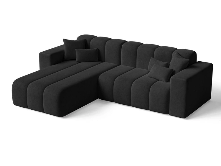 Ecksofa L-Form Links Nork Schwarz