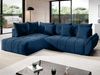 Ecksofa L-Form mit Schlaffunktion und Bettkasten Genoa Dunkelblau