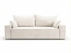 Schlafsofa mit Bettfunktion und Bettkasten Sivra Creme