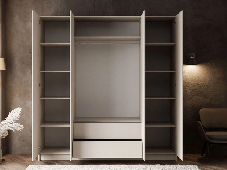 Kleiderschrank mit Drehtüren und Schubladen Ameli Kaschmir