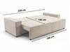 Schlafsofa mit Bettfunktion und Bettkasten Sivra Creme