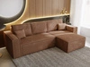 Ecksofa L-Form mit Schlaffunktion und Bettkasten Prato XL Braun 