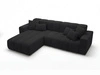 Ecksofa L-Form Links Nork Schwarz