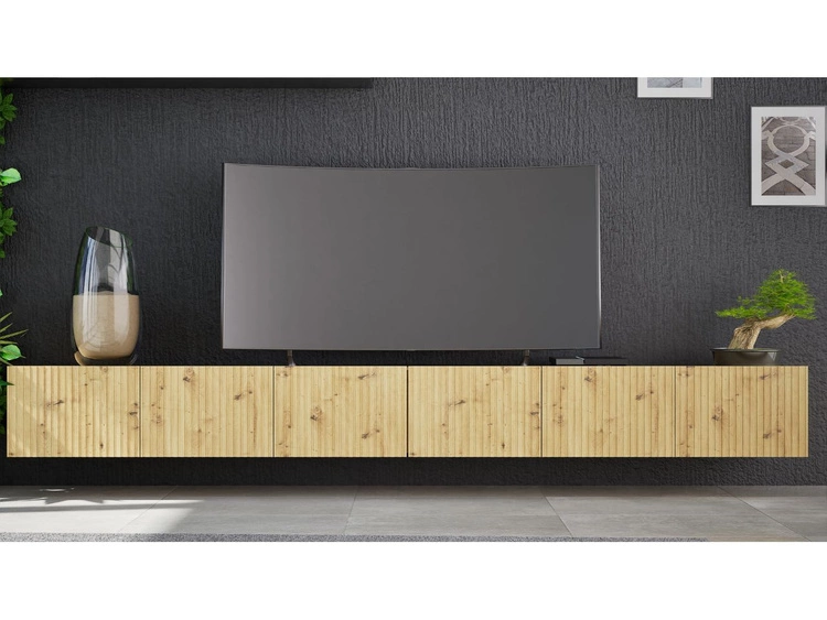 Set mit zwei TV-Lowboard mit Türen 150 cm Kioto Artisan Eiche