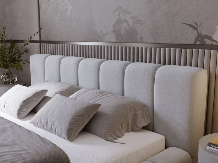 Polsterbett mit Bettkasten und Lattenrost 180x200 Orio Grau