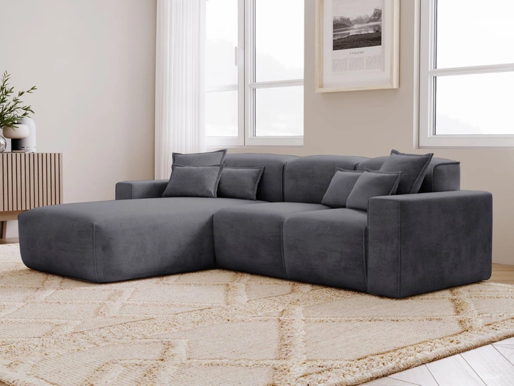 Ecksofa L-Form Links Moderne Ecksofa Leni Dunkelgrau