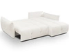 Ecksofa L-Form mit Schlaffunktion und Bettkasten Bene  Creme