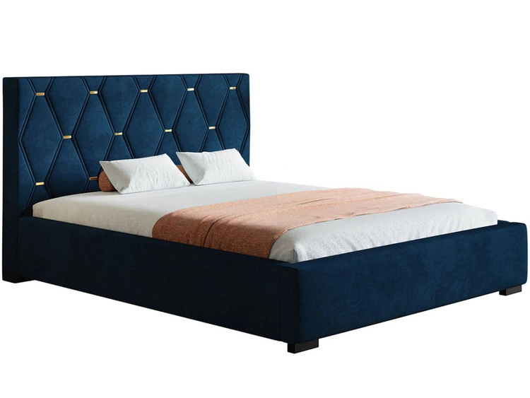 Polsterbett mit Bettkasten und Lattenrost 160x200 Tasso Dunkelblau