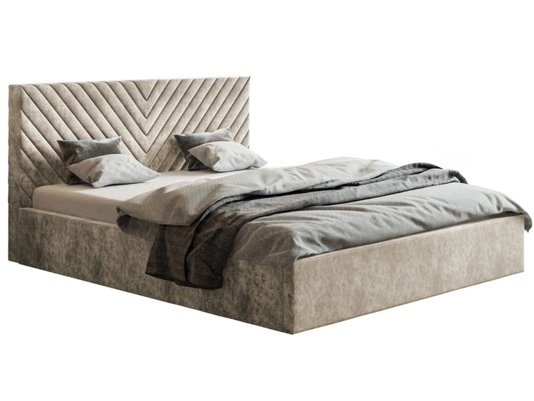 Polsterbett mit Bettkasten und Lattenrost 120x200 Esma Beige