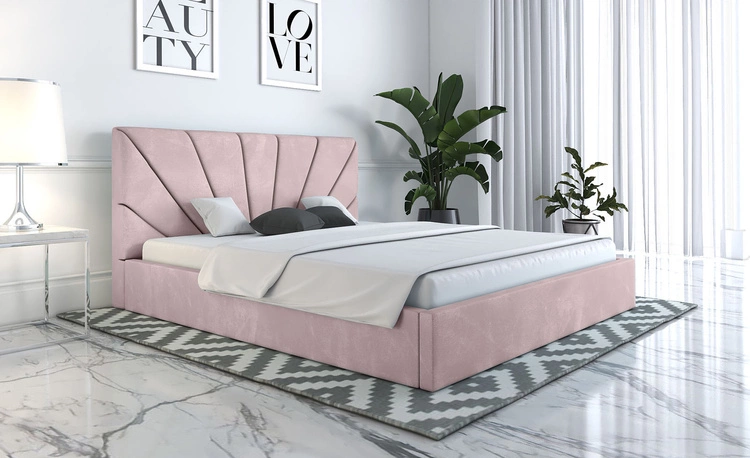 Samtbett Orlo 140x200 - Rosa