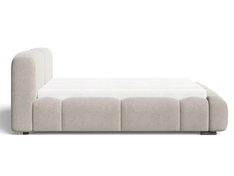 Polsterbett mit Bettkasten und Lattenrost 180x200 Aubi Beige