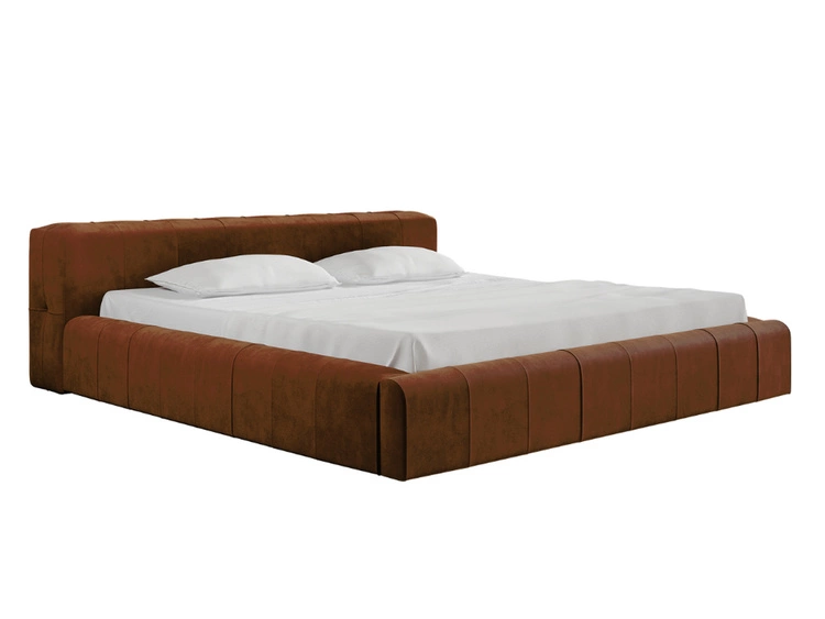 Polsterbett mit Bettkasten und Lattenrost 160x200 Lipari Braun