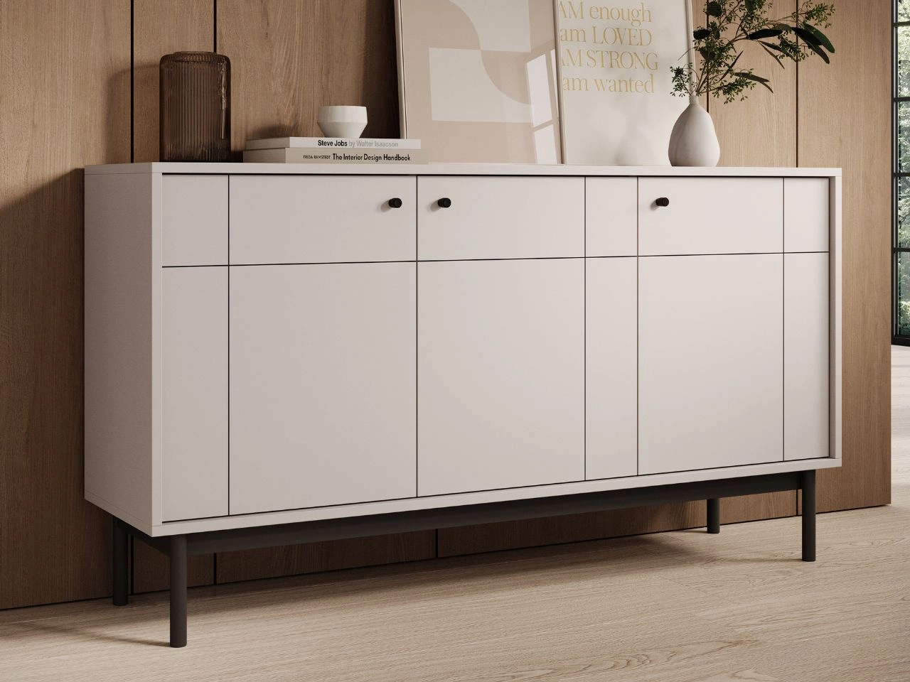 Dreitürige Kommode Julio Cashmere