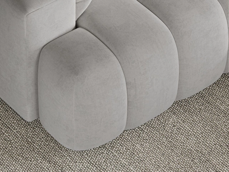 Ecksofa L-Form Rechts mit Schlaffunktion und Bettkasten Caleo Hellgrau