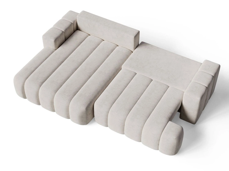 Ecksofa L-Form Links mit Schlaffunktion und Bettkasten Caleo Beige