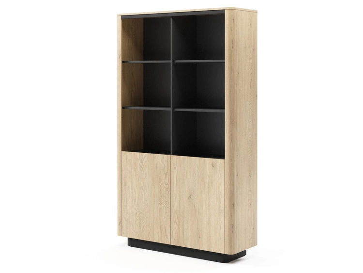 Regal mit zwei Schränken Fascino Eiche Cremona, Schwarz