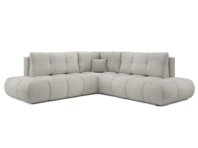 Ecksofa mit Schlaffunktion und Bettkasten Links Kair Hellgrau