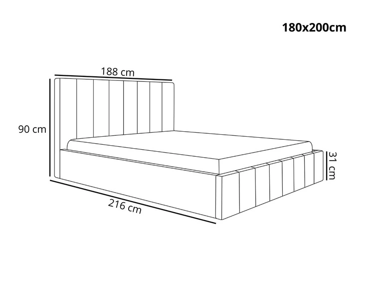 Polsterbett mit Bettkasten und Lattenrost 180x200 Siena Grün