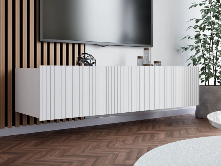 TV-Lowboard mit Türen 150 cm Kioto Weiß matt