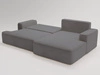 Ecksofa L-Form Rechts mit Schlaffunktion und Bettkasten California Grau