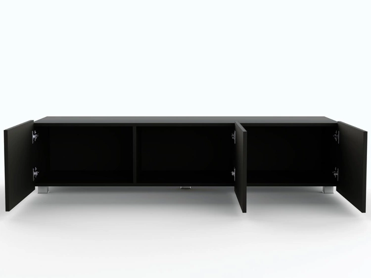 Set mit zwei TV-Lowboard mit Türen 150 cm Kioto Schwarz matt