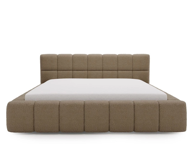 Polsterbett mit Bettkasten und Lattenrost 180x200 Alicante Boucle Braun