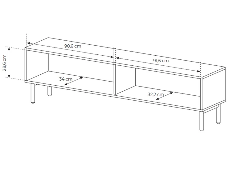 TV-Lowboard mit Türen 187 Gradimento Eiche Cremona