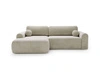 Ecksofa L-Form mit Schlaffunktion und Bettkasten Savana Links Hellbeige