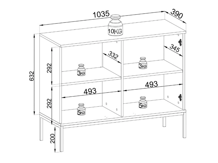 Wohnzimmerset mit Led Deo Schwarz, Eiche Wotan