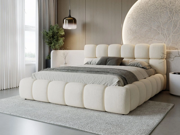 Polsterbett mit Bettkasten und Lattenrost 180x200 Modo Beige