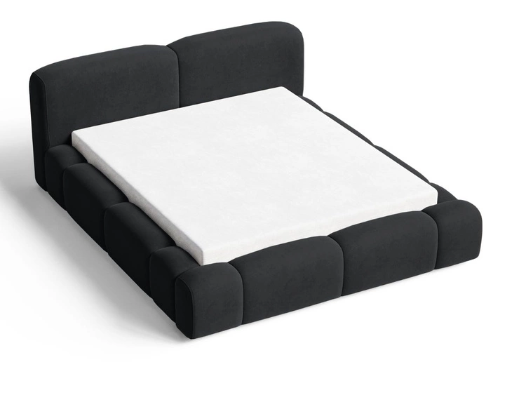 Polsterbett mit Bettkasten und Lattenrost 160x200 Aubi Schwarz