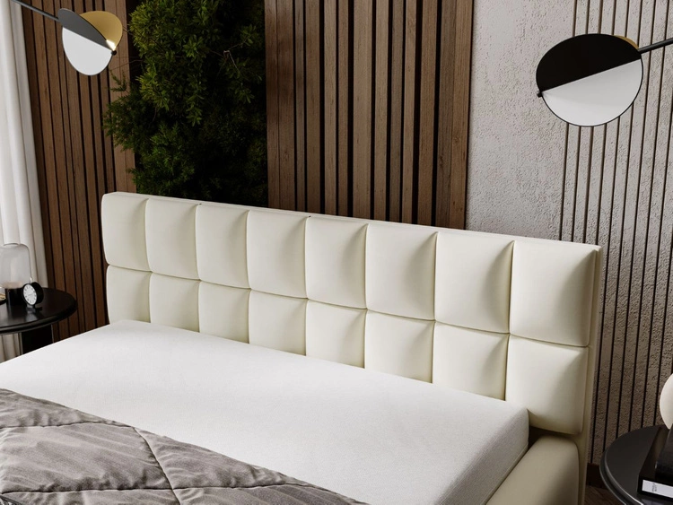 Polsterbett mit Bettkasten und Lattenrost 140x200 Hugo Beige