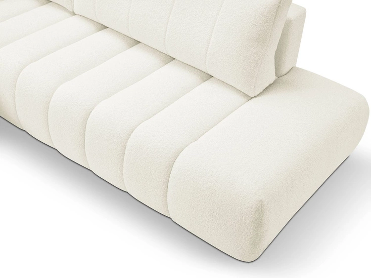 Ecksofa mit Schlaffunktion und Bettkasten Links Adoro Creme