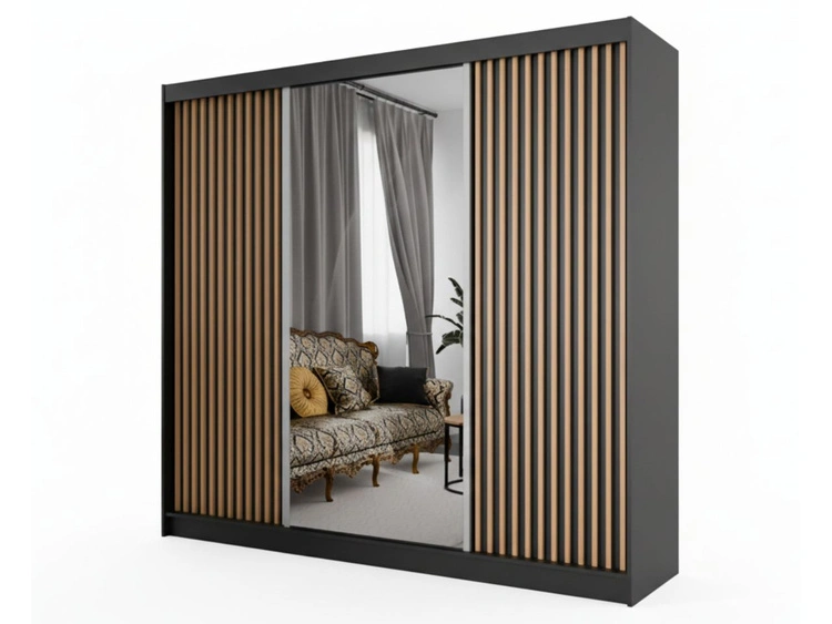 250 cm \ Schwarz || Wotan Eiche \ Ja