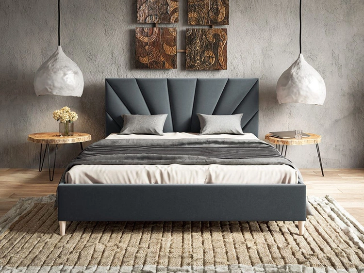 Polsterbett mit Lattenrost 120x200 Fuzi Dunkelgrau