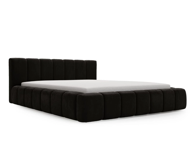 Polsterbett mit Bettkasten und Lattenrost 180x200 Orio Schwarz