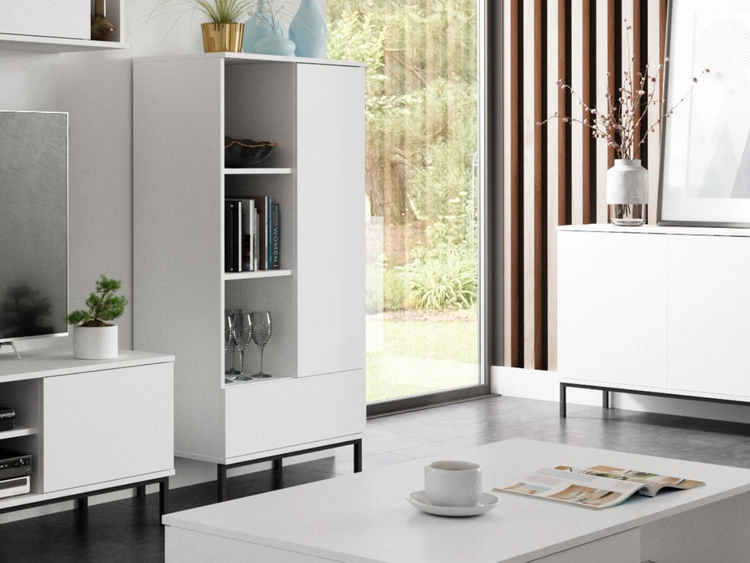 Regal mit Schublade und Türe Soroko Weiß