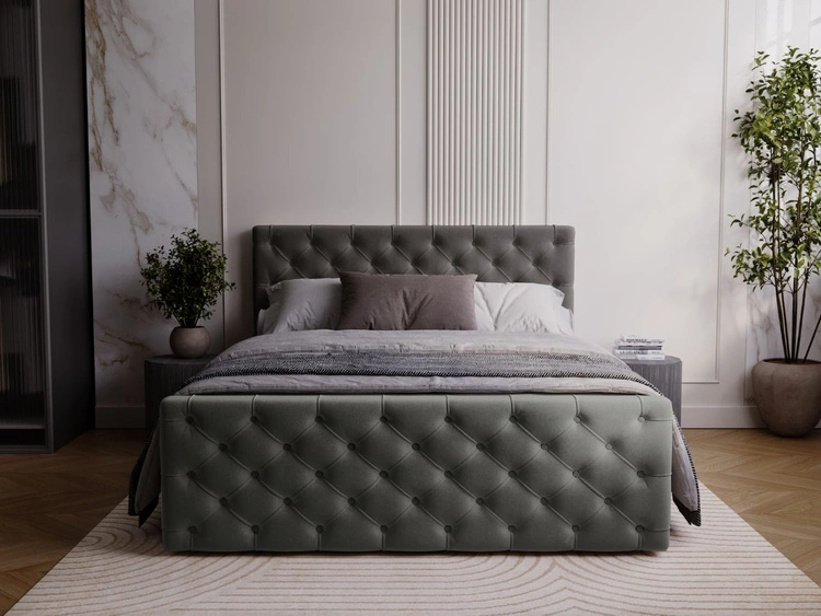 Boxspringbett mit Bettkasten 180x200 Montego Anthrazit