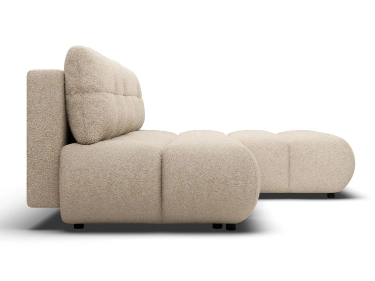 Ecksofa mit Schlaffunktion und Bettkasten Rechts Milet Beige