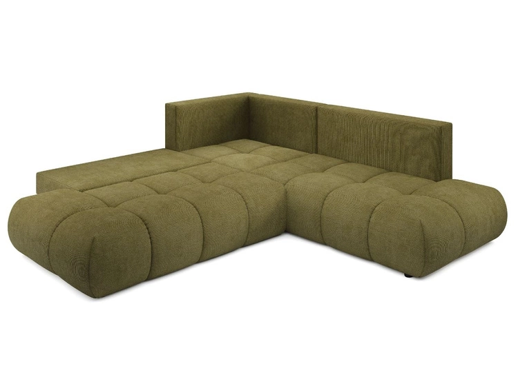 Ecksofa mit Schlaffunktion und Bettkasten Links Kair Grün