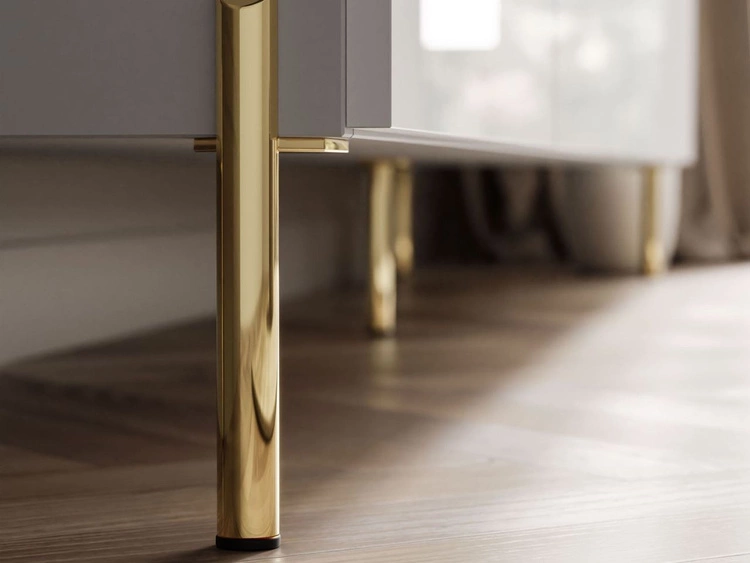 TV-Lowboard im Glamour-Stil mit LED-Beleuchtung Celle, Weiß Hochglanz