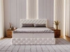 Boxspringbett mit Bettkasten 180x200 Canolo Creme