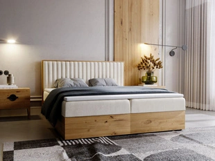 Boxspringbett mit Bettkasten 140x200 Forest Beige