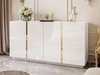 Viertürige Kommode 158 cm Glamour-Stil Lunelie Weißglanz