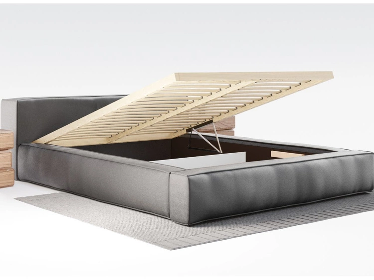 Polsterbett mit Bettkasten und Lattenrost 120x200 Mali Grau