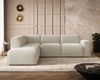 Ecksofa L-Form Links Eluno Bouclé-Stoff Beige