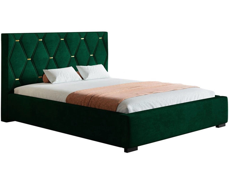 Polsterbett mit Bettkasten und Lattenrost 120x200 Tasso Grün